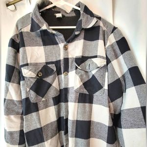 Highland Originals Fleece Men's XL Jacket Shacket Plaid Black Gray